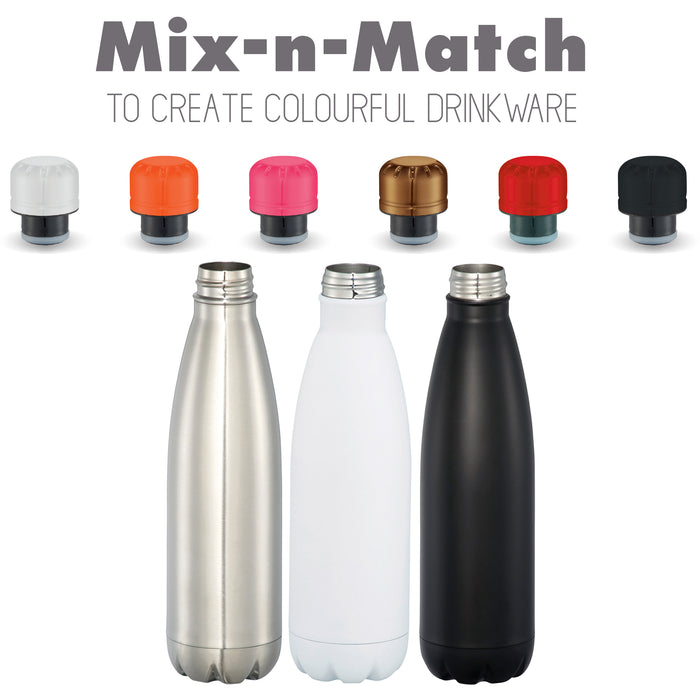 Mix-n-Match Copper Vacuum Insulated Bottle - White/Orange